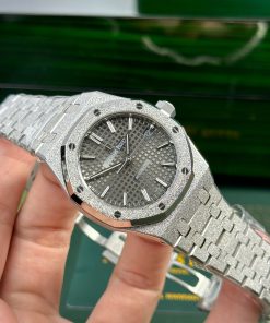 Đồng hồ Audemars Piguet Royal Oak 15454 Frosted Gold Rep 11 mặt xám nhà máy APS 37mm (2)
