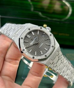 Đồng hồ Audemars Piguet Royal Oak 15454 Frosted Gold Rep 11 mặt xám nhà máy APS 37mm (2)