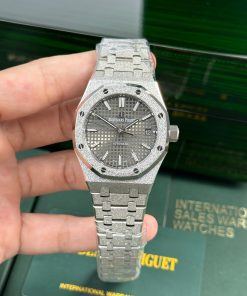 Đồng hồ Audemars Piguet Royal Oak 15454 Frosted Gold Rep 11 mặt xám nhà máy APS 37mm (2)