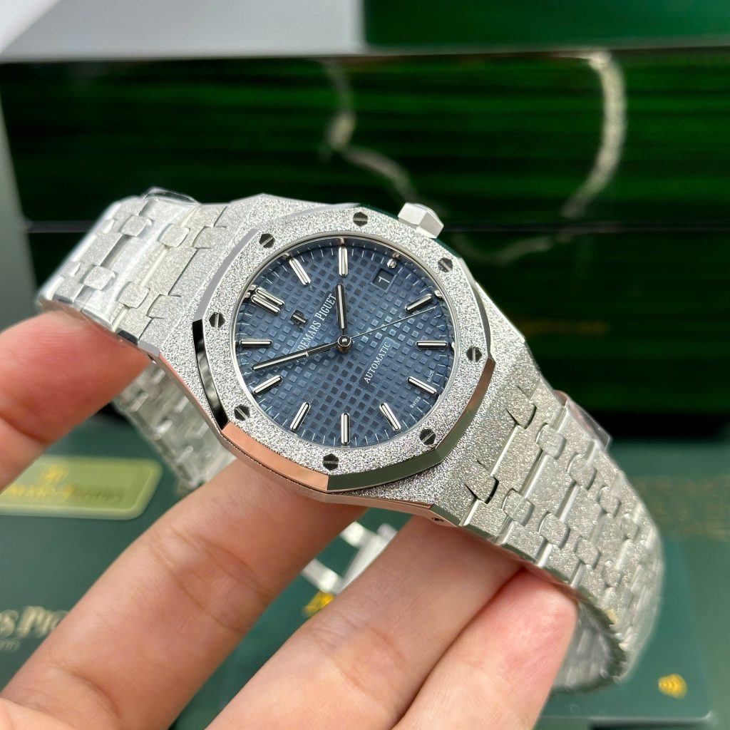 Đồng hồ Audemars Piguet Royal Oak 15454BC Frosted Gold Chế Tác mặt xanh APS 37mm (2)
