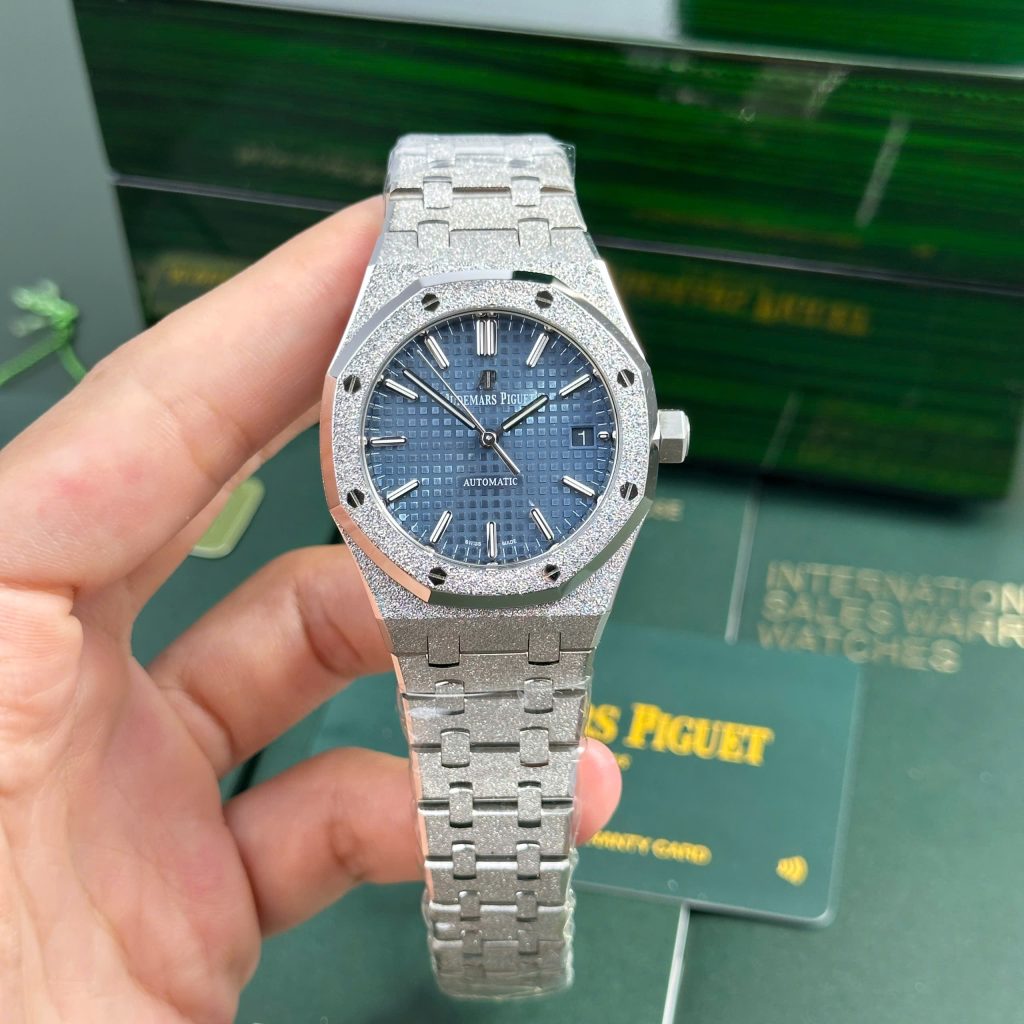 Đồng hồ Audemars Piguet Royal Oak 15454BC Frosted Gold Chế Tác mặt xanh APS 37mm (2)