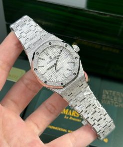 Đồng hồ Audemars Piguet Royal Oak Frosted Gold 15454BC Replica 11 mặt trắng APS 37mm (4)