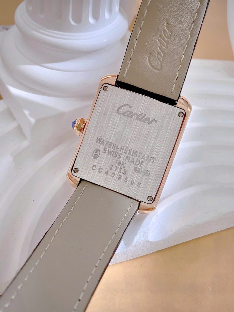 Đồng hồ Cartier Tank Anglaise nữ đính đá dây da Fake cao cấp 30mm (1)