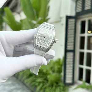 Đồng hồ Franck Muller V32 Rep 11 nữ màu trắng đính đá Swarovski 36mm (4) Đồng hồ Franck Muller V32 Rep 11 nữ màu trắng đính đá Swarovski 36mm (2)