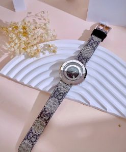 Đồng hồ Gucci nữ mặt đen dây họa tiết sang trọng Like Auth 38mm