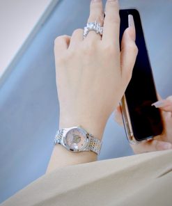 Đồng hồ Gucci nữ mặt khảm trai hồng hình mèo dây demi Like Auth 28mm