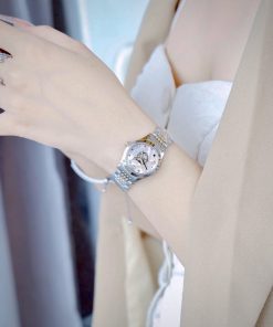 Đồng hồ Gucci nữ mặt khảm trai hồng hình mèo dây demi Like Auth 28mm