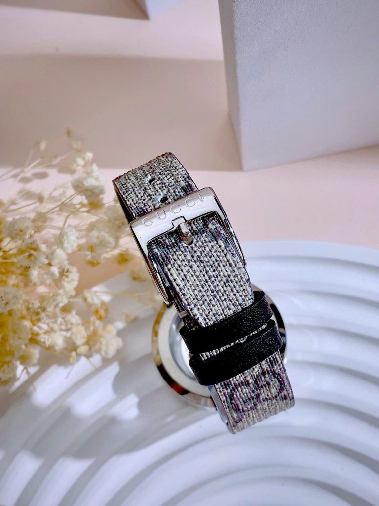 Đồng hồ Gucci nữ mặt nâu dây họa tiết sang trọng Like Auth 38mm