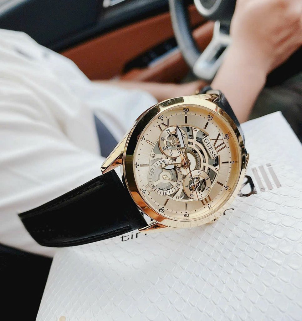 Đồng hồ Guess nam GW0389G2 dây da 6kim Like Auth 42mm