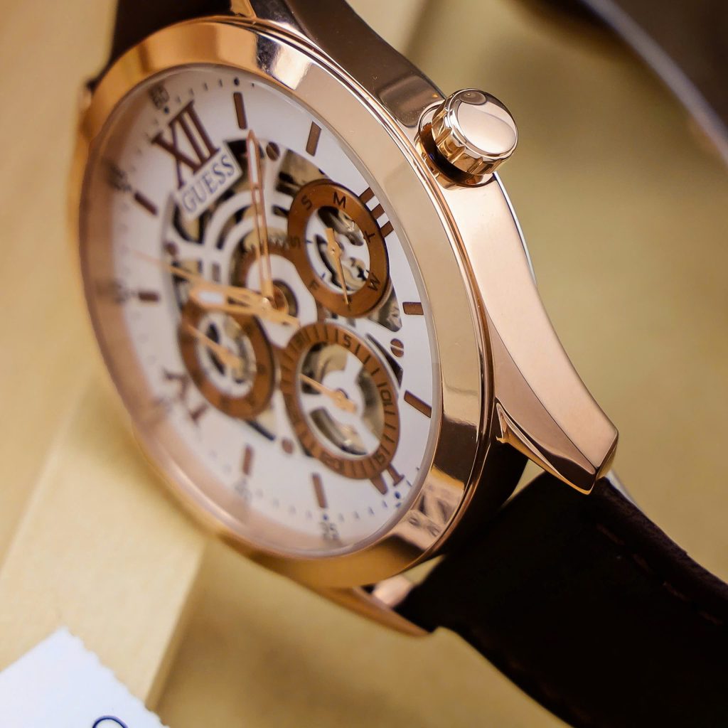 Đồng hồ Guess nam GW0389G8 dây da nâu 6kim Like Auth 42mm