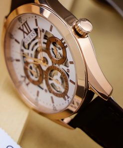 Đồng hồ Guess nam GW0389G8 dây da nâu 6kim Like Auth 42mm