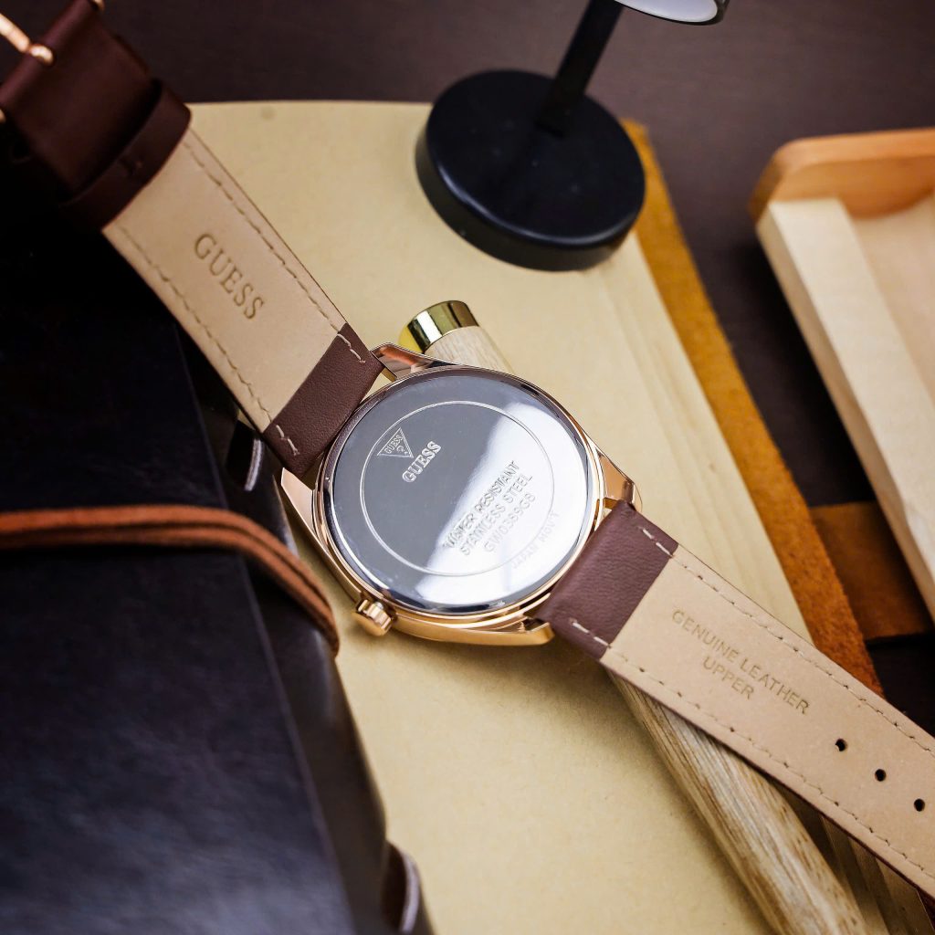 Đồng hồ Guess nam GW0389G8 dây da nâu 6kim Like Auth 42mm