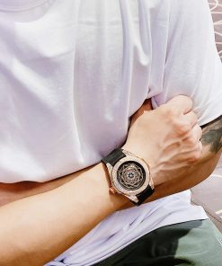 Đồng hồ Huboro cặp nam nữ chính hãng dây cao su đính đá 42mm-36mm