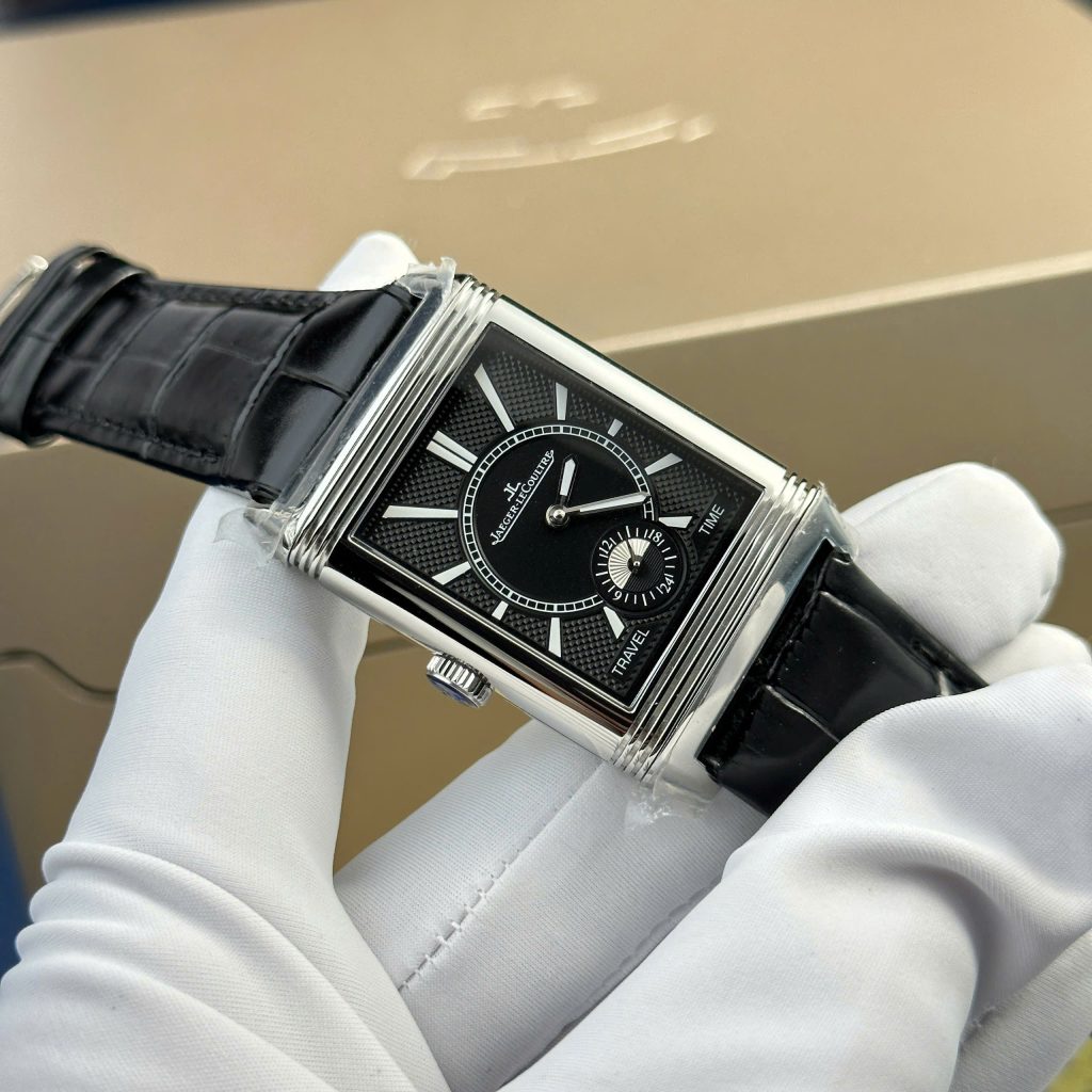 Đồng hồ Jaeger LeCoultre Master Reverso 2 mặt màu đen trắng Rep 11 cao cấp MGF 30x40mm (2)