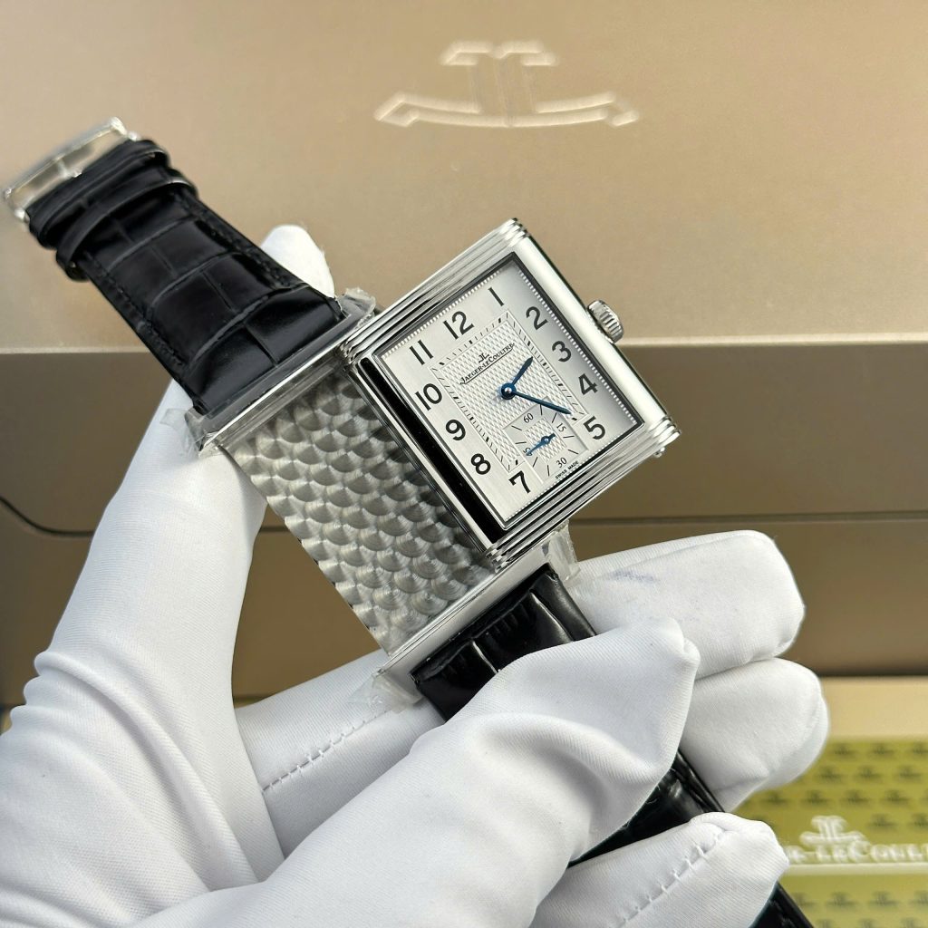 Đồng hồ Jaeger LeCoultre Master Reverso 2 mặt màu đen trắng Rep 11 cao cấp MGF 30x40mm (2)