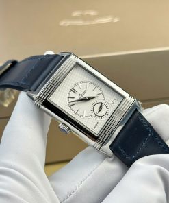 Đồng hồ Jaeger LeCoultre Master Reverso 2 mặt màu xanh trắng Rep 11 MGF 30x40mm (2)
