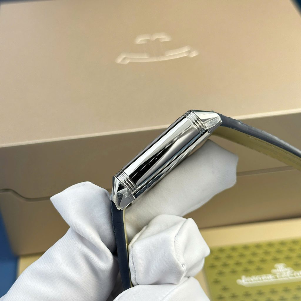 Đồng hồ Jaeger LeCoultre Master Reverso 2 mặt màu xanh trắng Rep 11 MGF 30x40mm (2)