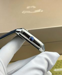 Đồng hồ Jaeger LeCoultre Master Reverso 2 mặt màu xanh trắng Rep 11 MGF 30x40mm (2)