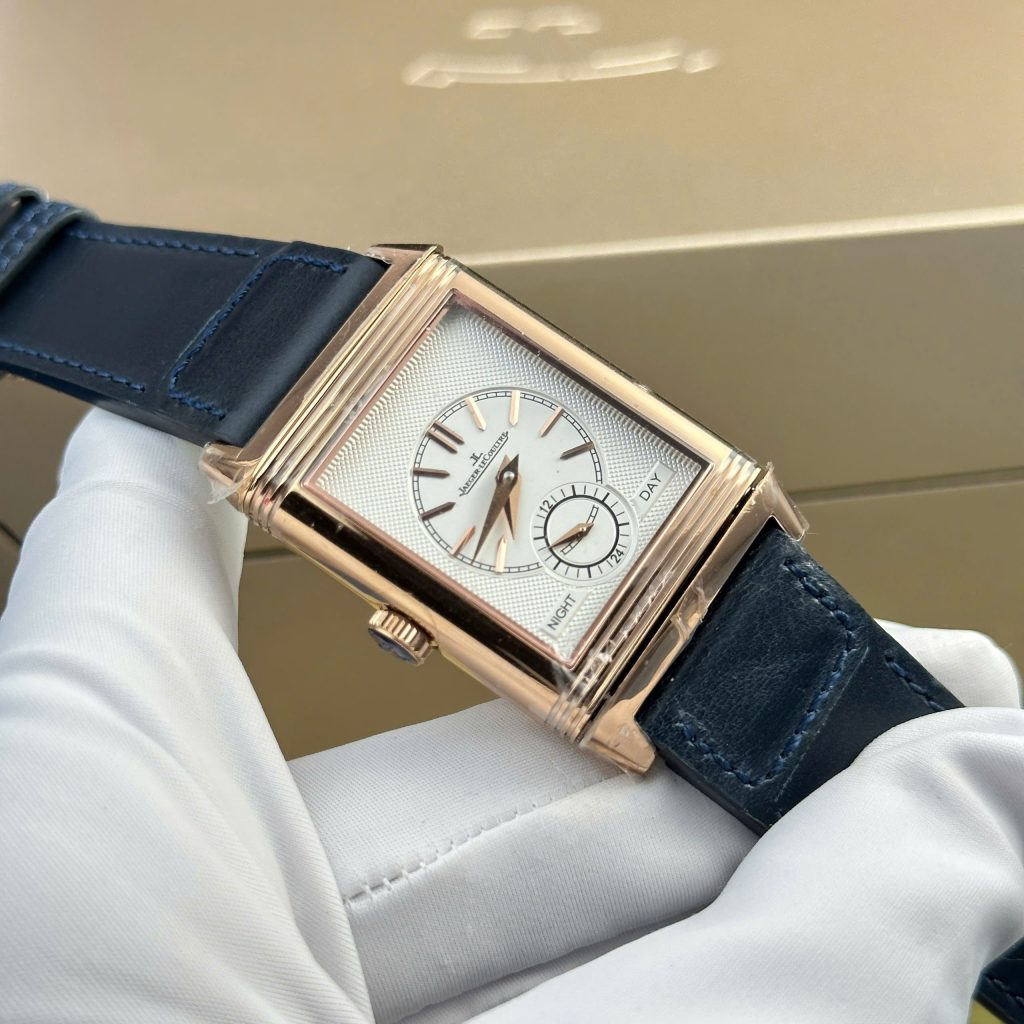 Đồng hồ Jaeger LeCoultre Master Reverso 2 mặt màu xanh trắng Rep 11 cao cấp 30x40mm (2)