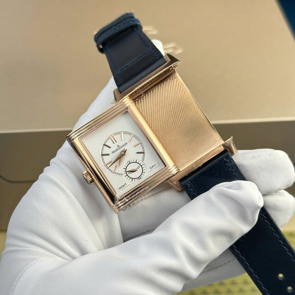 Đồng hồ Jaeger LeCoultre Master Reverso 2 mặt màu xanh trắng Rep 11 cao cấp 30x40mm (2)