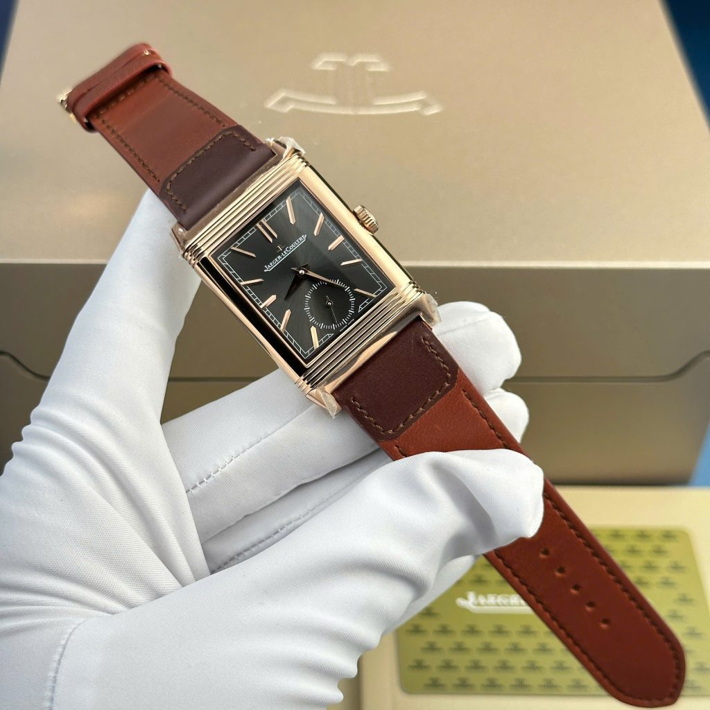 Đồng hồ Jaeger LeCoultre Master Reverso Rep 11 cao cấp 2 mặt màu trắng xám MGF 30x40mm (2)
