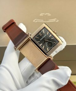 Đồng hồ Jaeger LeCoultre Master Reverso Rep 11 cao cấp 2 mặt màu trắng xám MGF 30x40mm (2)