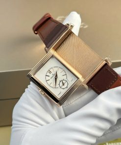 Đồng hồ Jaeger LeCoultre Master Reverso Rep 11 cao cấp 2 mặt màu trắng xám MGF 30x40mm (2)