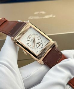Đồng hồ Jaeger LeCoultre Master Reverso Rep 11 cao cấp 2 mặt màu trắng xám MGF 30x40mm (2)