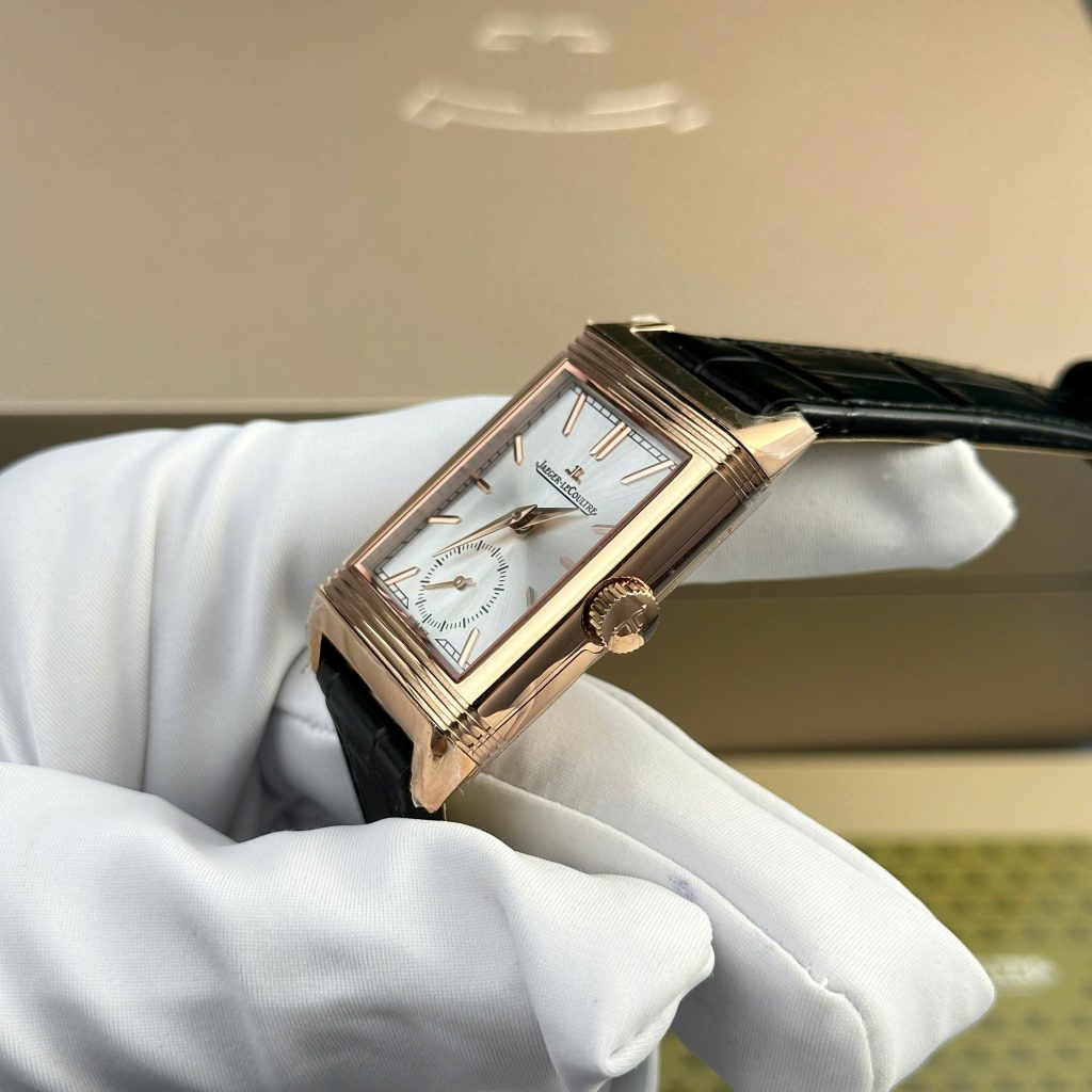 Đồng hồ Jaeger LeCoultre Master Reverso màu vàng hồng dây da 30x40mm (2)