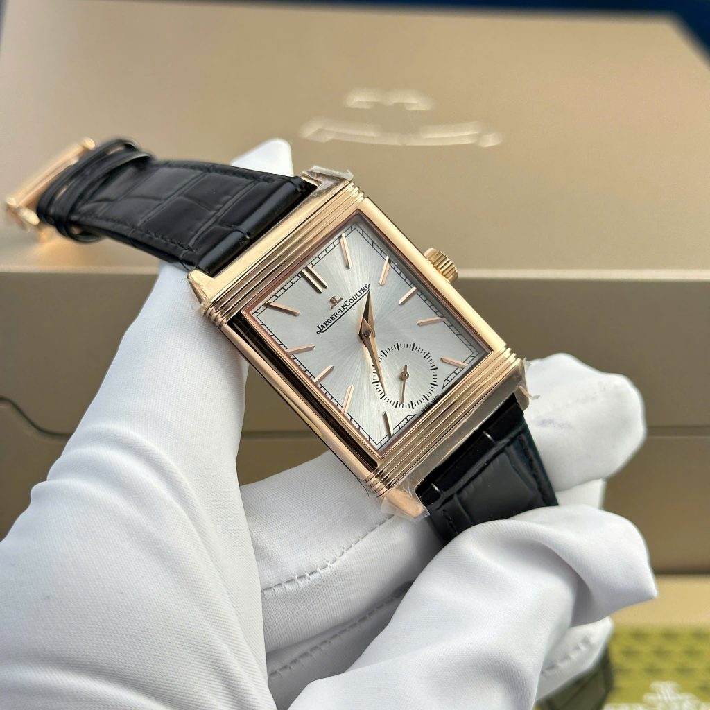Đồng hồ Jaeger LeCoultre Master Reverso màu vàng hồng dây da 30x40mm (2)