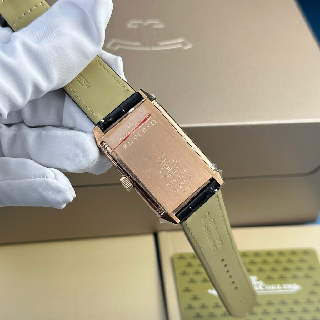 Đồng hồ Jaeger LeCoultre Master Reverso màu vàng hồng dây da 30x40mm (2)