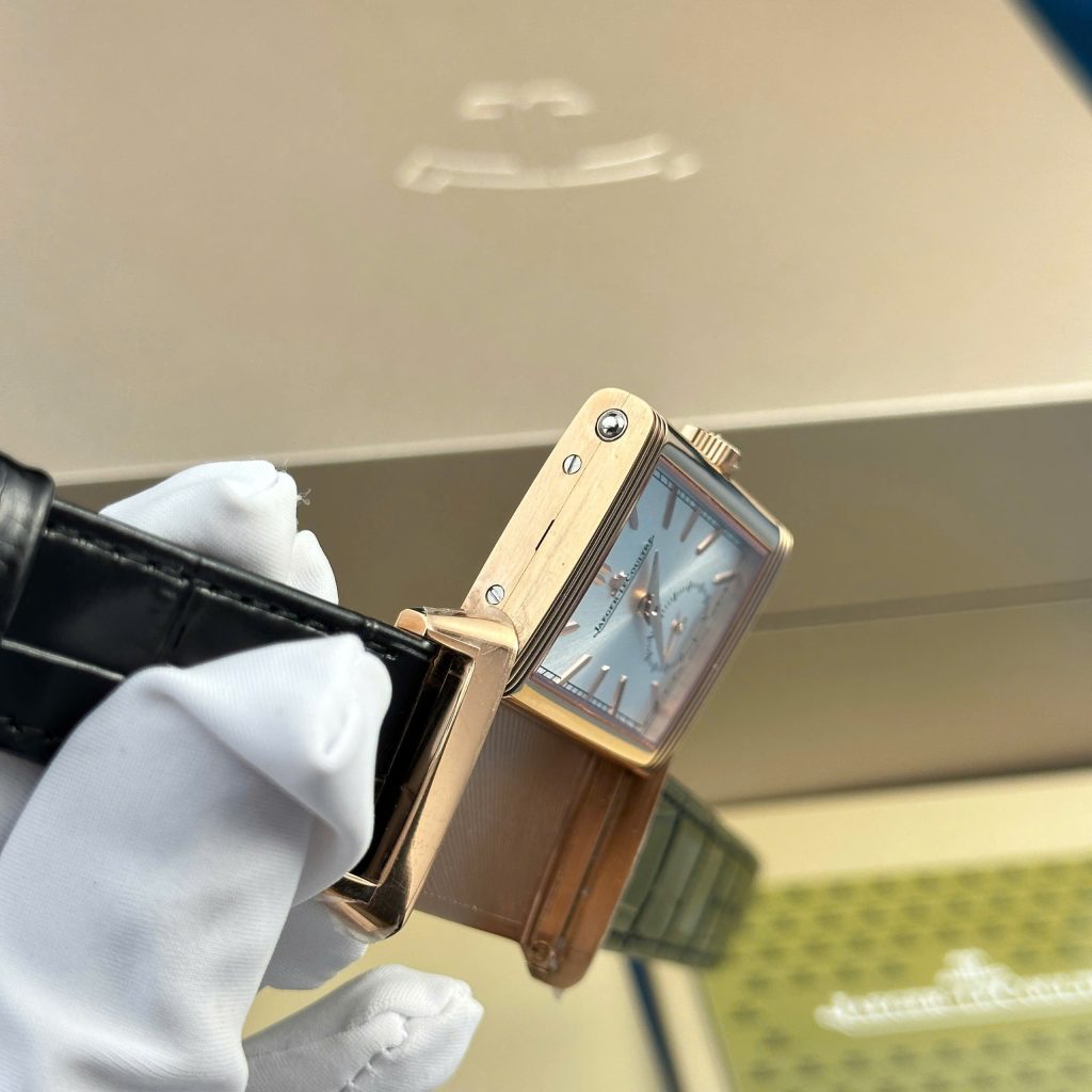 Đồng hồ Jaeger LeCoultre Master Reverso màu vàng hồng dây da 30x40mm (2)