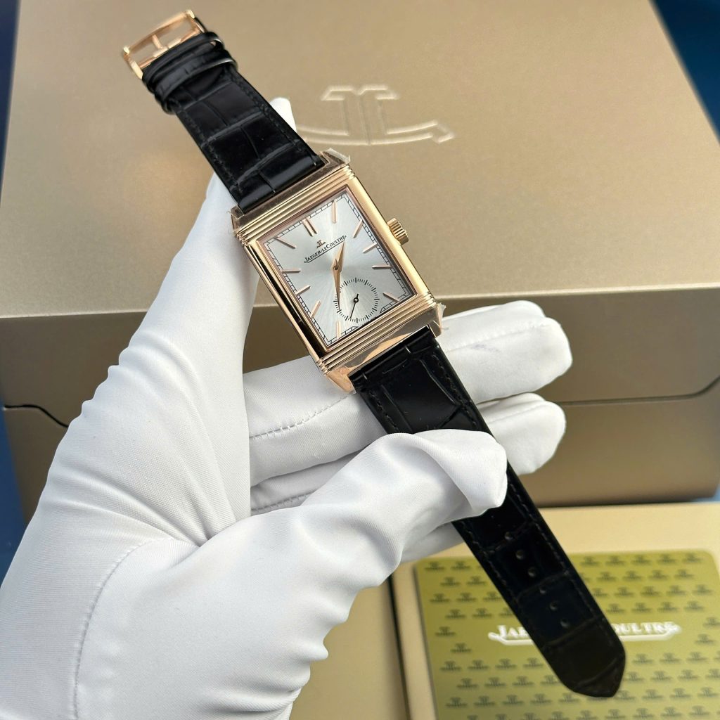 Đồng hồ Jaeger LeCoultre Master Reverso màu vàng hồng dây da 30x40mm (2)