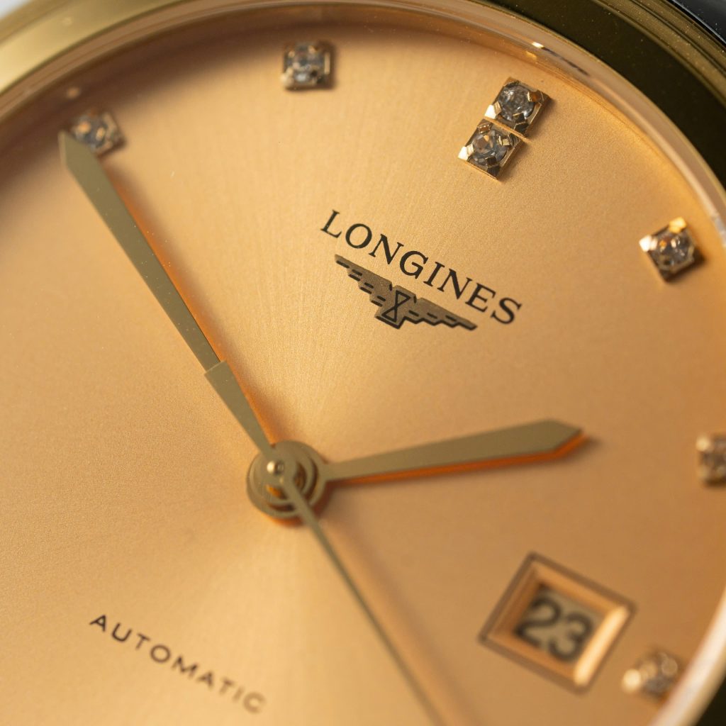 Đồng hồ Longines Master Collection Replica 11 mặt vàng cọc số đính đá 38mm (2)