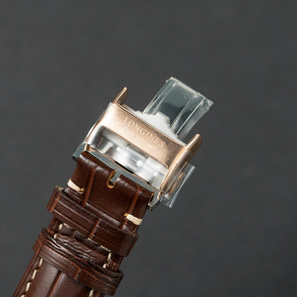 Đồng hồ Longines Master Collection demi rose gold dây da nâu Rep 11 cao cấp 38 (2)