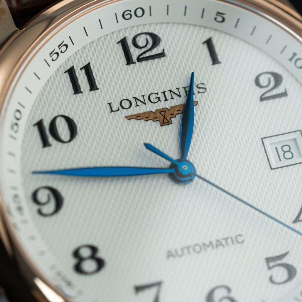 Đồng hồ Longines Master Collection demi rose gold dây da nâu Rep 11 cao cấp 38 (2)