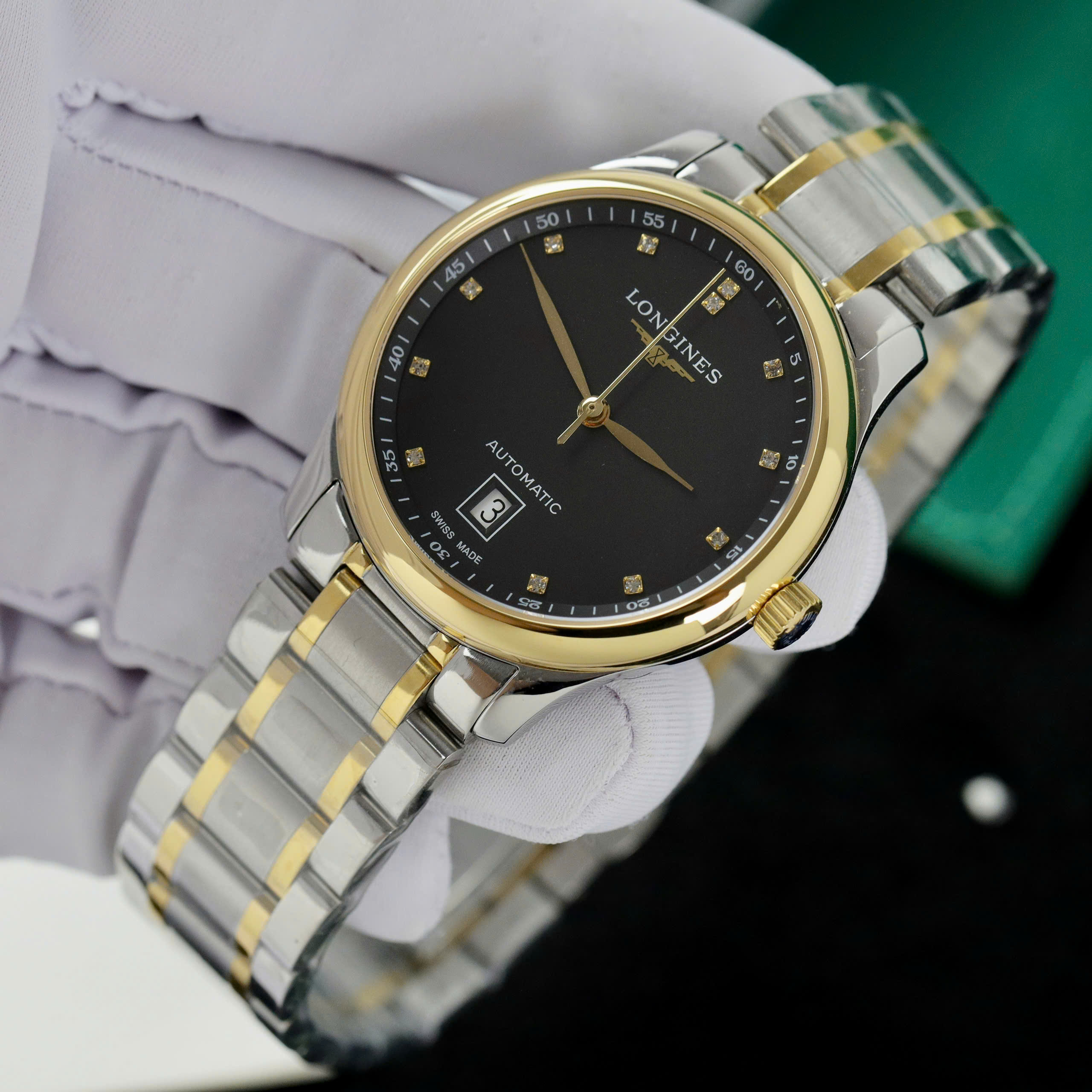 Đồng hồ Longines Master demi gold nam mặt đen Rep 11 cao cấp 38 (2) Đồng hồ Longines Master demi gold nam mặt đen Rep 11 cao cấp 38 (2)