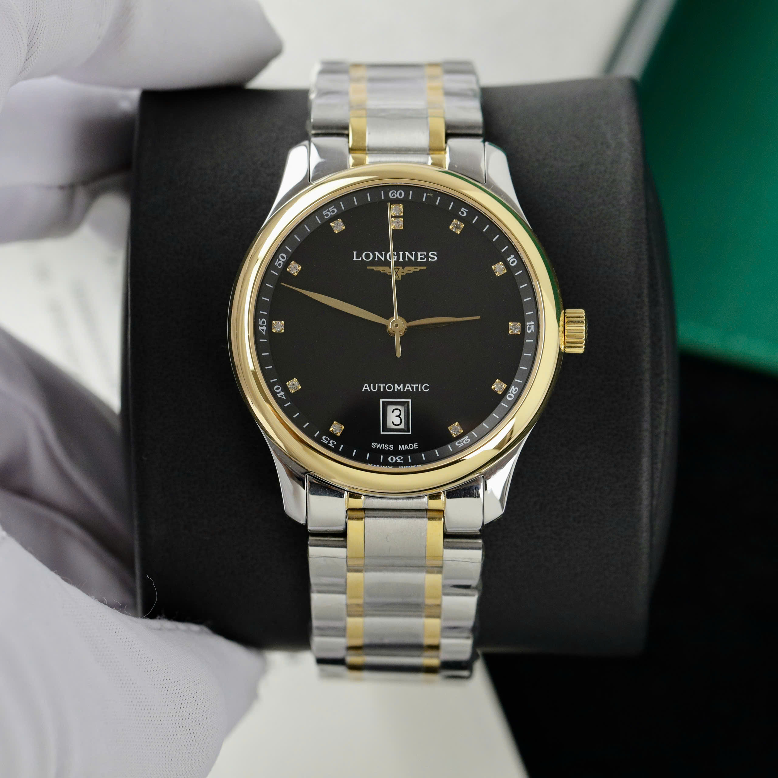 Đồng hồ Longines Master demi gold nam mặt đen Rep 11 cao cấp 38 (5) Đồng hồ Longines Master demi gold nam mặt đen Rep 11 cao cấp 38 (2)