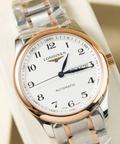 Đồng hồ Longines demi rose gold Rep 11 cao cấp mặt trắng 38 (2)