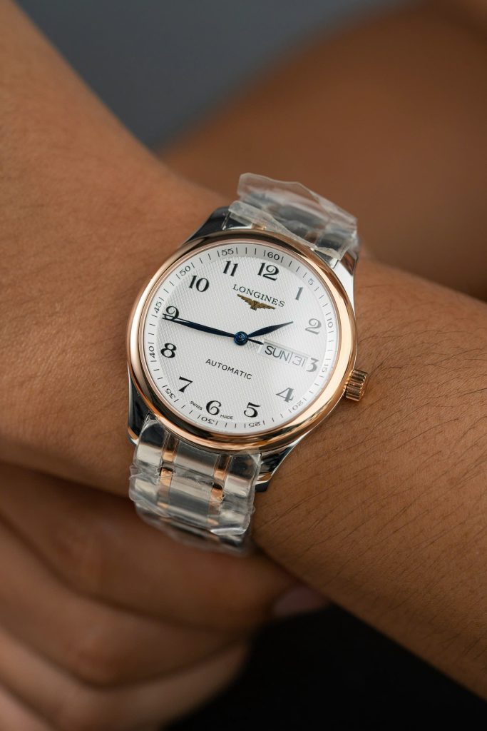 Đồng hồ Longines demi rose gold Rep 11 cao cấp mặt trắng 38 (2)