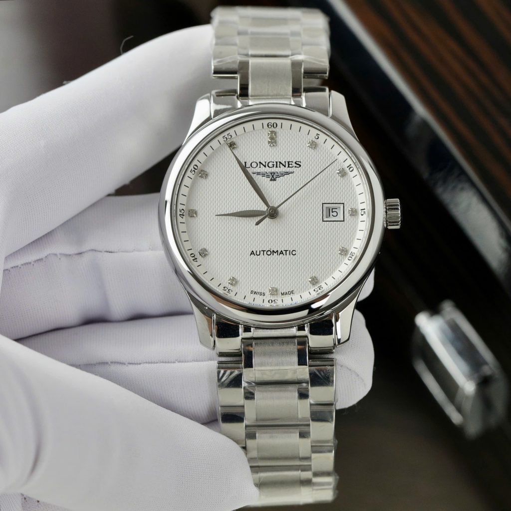 Đồng hồ Longines mặt trắng cọc số đính đá Fake 11 cao cấp 38 (1)