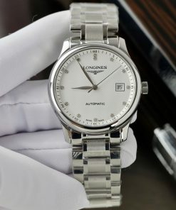 Đồng hồ Longines mặt trắng cọc số đính đá Fake 11 cao cấp 38 (1)
