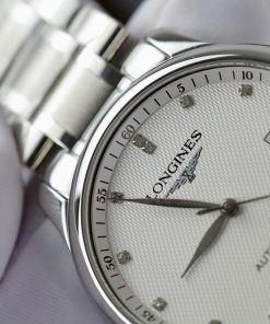 Đồng hồ Longines mặt trắng cọc số đính đá Fake 11 cao cấp 38 (1)
