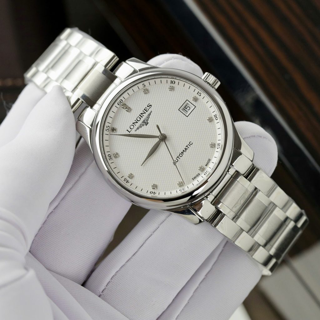 Đồng hồ Longines mặt trắng cọc số đính đá Fake 11 cao cấp 38 (1)