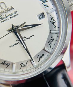 Đồng hồ Omega Globemaster annual calendar nam dây da Fake cao cấp 40mm (9)