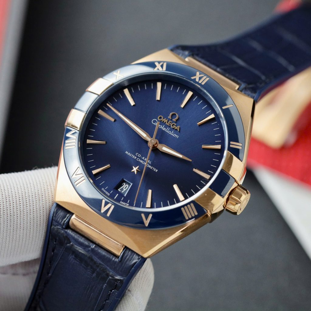 Đồng hồ Omega Rep 11 Constellation màu xanh dương nhà máy VS 41mm (10)