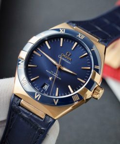 Đồng hồ Omega Rep 11 Constellation màu xanh dương nhà máy VS 41mm (10)