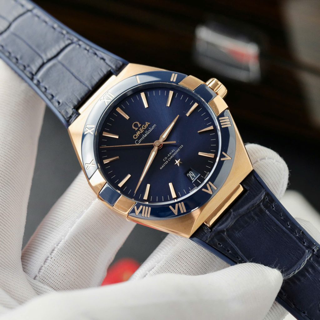 Đồng hồ Omega Rep 11 Constellation màu xanh dương nhà máy VS 41mm (10)