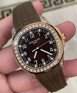 Đồng hồ Patek Philippe Aquanaut 5167 Rep 1 1 mặt nâu đính đá baguette GRF 40mm (2)