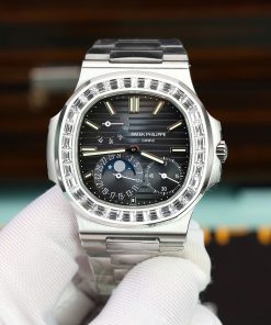 Đồng hồ Patek Philippe Nautilus 5722G Rep 11 đính đá baguette nhà máy PPF 40mm (2)